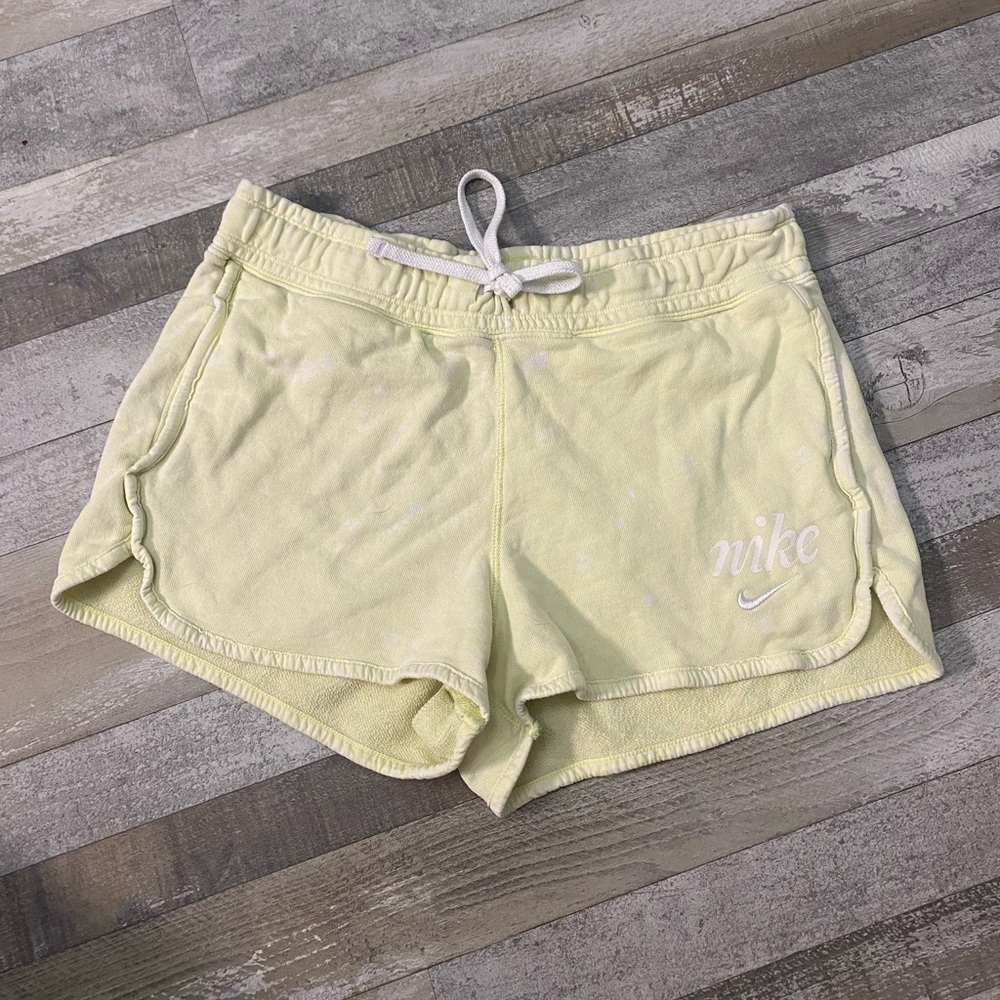 yellow nike sweat shorts